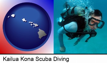 a scuba diver in Kailua Kona, HI
