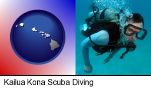 Kailua Kona, Hawaii - a scuba diver