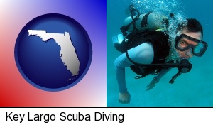 Key Largo, Florida - a scuba diver