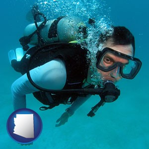a scuba diver - with Arizona icon
