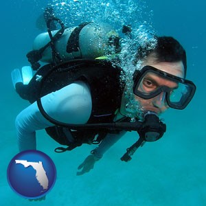 a scuba diver - with Florida icon