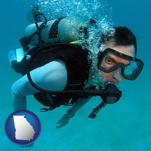 a scuba diver - with Georgia icon