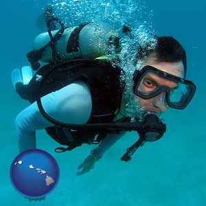 a scuba diver - with Hawaii icon