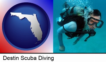 a scuba diver in Destin, FL